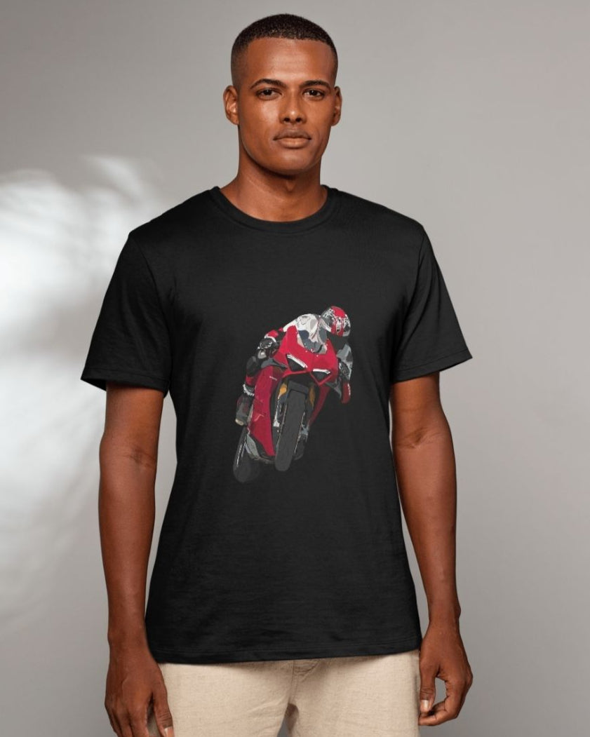 Crank & Collar “Panigale V4 – Leaning Into Bad Decisions” T-Shirt | Ducati Superbike Tee