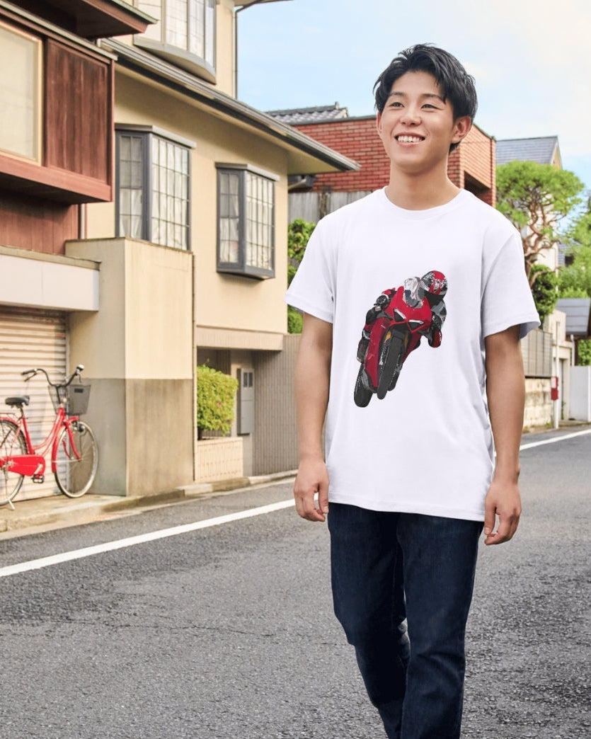 Crank & Collar “Panigale V4 – Leaning Into Bad Decisions” T-Shirt | Ducati Superbike Tee